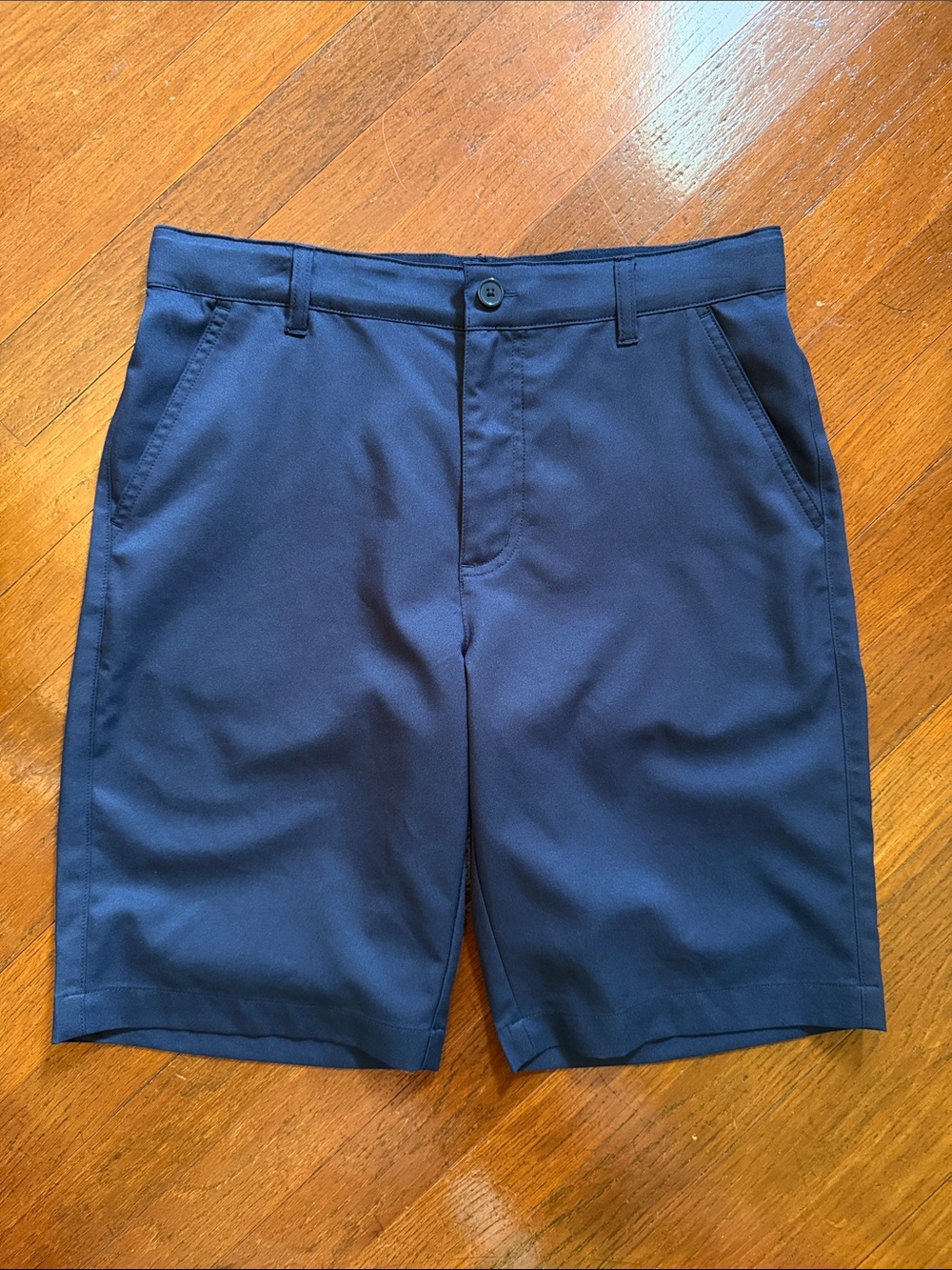 NWOT Boys French Toast Flat Front Performance Stretch Short Navy Blue 14 Husky